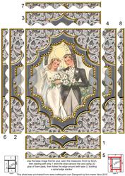 Bride & Groom Ornate 7x5in Wavy Spiral Edge Stacker
