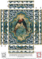 Birds Ornate 7x5in Wavy Spiral Edge Stacker