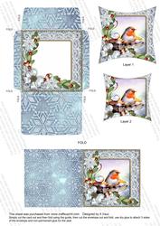 Robin Poinsettia Mini Card Envelope Pointy Stacker Aio