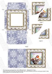 Blue Robin Flake Mini Card Envelope Duo Corner Stacker Aio