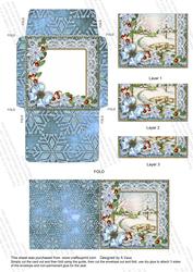 Snowscene Blue Mini Card Envelope Bottom Stacker Aio