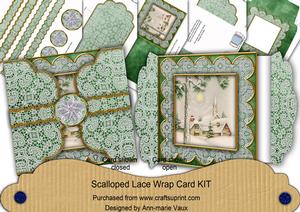 Winter Pub Grey 3D Scallop Lace Wrap Card Kit