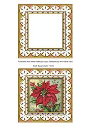 Red Poinsettia Anglaise 5in Card Front and Shaker Frame