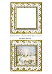 Pretty Snowscene Anglaise 5in Card Front and Shaker Frame