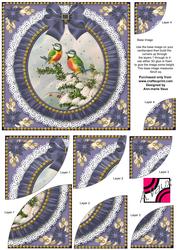 Blue Tits Ruffle 6in Duo Corner Stacker