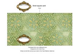 Christmas Lantern Green Plain 5in Cut and Fold Card