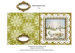 Pretty Snowscene Anglaise 5in Picture Cut and Fold Card