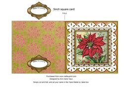 Red Poinsettia Anglaise 5in Picture Cut and Fold Card
