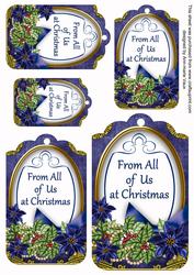Dark Blue Poinsettia from All of Us Sentiment Tag Sheet