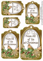 Gold Poinsettia from All of Us Sentiment Tag Sheet