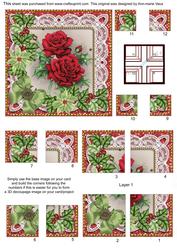 Christmas Roses Green Poinsettia 5in All 4 Corner Stacker