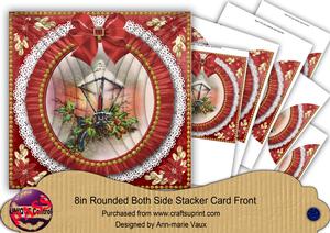 Red Christmas Lantern 8in Rounded Side Stacker