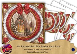 Church Window Ruffle 8in Rounded Side Stacker