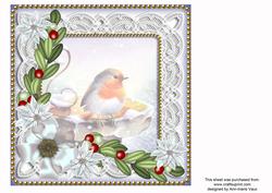 Blue Robin Poinsettia 8in Matching Insert Panel