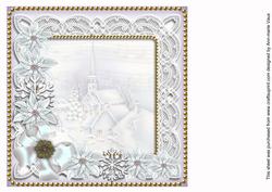 Blue Village Church Poinsettia 8in Matching Insert Panel