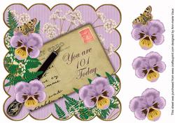 Lilac Pansy 101 Today 8in Scallop Decoupage Step by Step