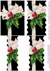 Christmas Holly Greetings Wavy Centre Stacker