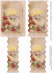 Christmas Poinsettia Window Wavy Centre Stacker