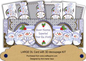 Blue Snowman Flurries Up North Large Dl Card Kit