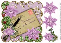 Lilac Poinsettia Compliments of Season 8in Step by Step