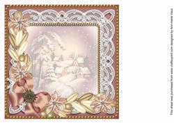 Snowy Village Bronze 8in Card Insert Panel