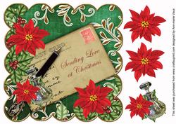 Red Poinsettia g Sending Love 8in Scallop Step by Step