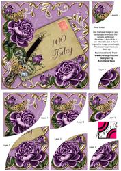 Purple Rose 100 Today 6in Duo Corner Stacker