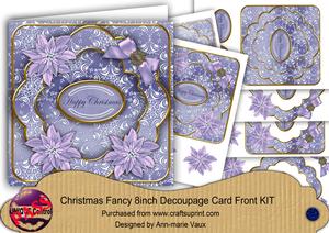 Pblue Poinsettia Happy Christmas Fancy 8in Cf Kit