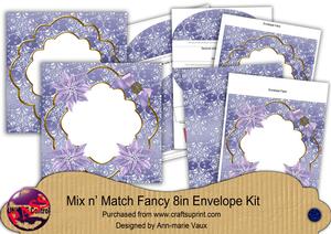 Pale Blue Poinsettia Fancy 8in Envelope Kit