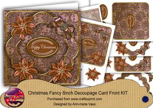 Bronze Poinsettia Happy Christmas Fancy 8in Cf Kit