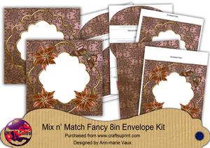 Bronze Poinsettia Fancy 8in Envelope Kit