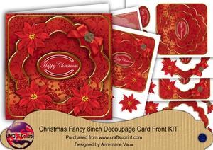 Red Poinsettia Happy Christmas Fancy 8in Cf Kit