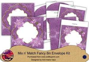 Lilac Poinsettia Flake Fancy 8in Envelope Kit