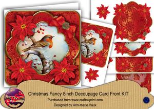 Red Poinsettia Robin1 Christmas Fancy 8in Cf Kit