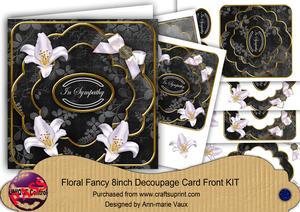 White Lily in Sympathy Fancy 8in Decoupage Cf Kit