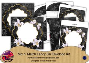 White Lily Sympathy Fancy 8in Envelope Kit
