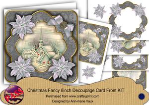 Silver Village Church Fancy 8in Decoupage Cf Kit