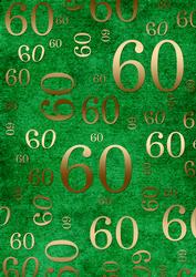 Dark Green Gold 60 Birthday A4 Backing Paper
