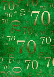 Dark Green Gold 70 Birthday A4 Backing Paper