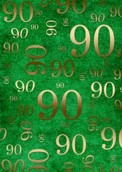 Dark Green Gold 90 Birthday A4 Backing Paper