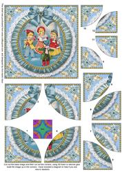 Blue Carol Singers Ruffle 5in Quad Round Corner Stacker