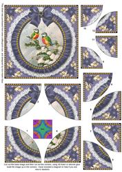 Blue Tits Ruffle 5in Quad Round Corner Stacker