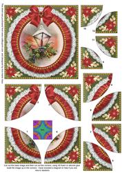 Christmas Lantern Ruffle 5in Quad Round Corner Stacker