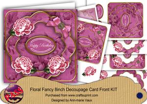 Cerise Rose Happy Birthday Fancy 8in Decoupage Cf Kit