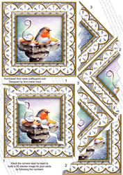 Blue Robin Flake 5in Scallop Triangle Corner Stacker