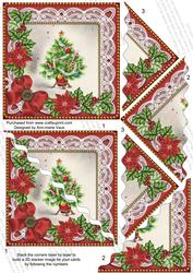 Elegant Tree Red 5in Scallop Triangle Corner Stacker