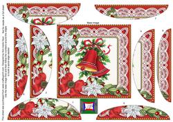 Christmas Bells Poinsettia 5in Rounded Spiral Stacker