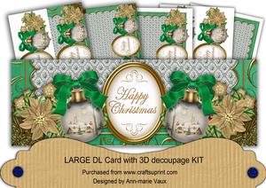 Winter Pub Happy Christmas Large Dl Decoupage Card Kit