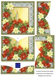 Single Candle Poinsettia 5in V Bottom Stacker