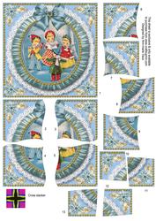 Blue Carol Singers Ruffle 5in Cross Stacker